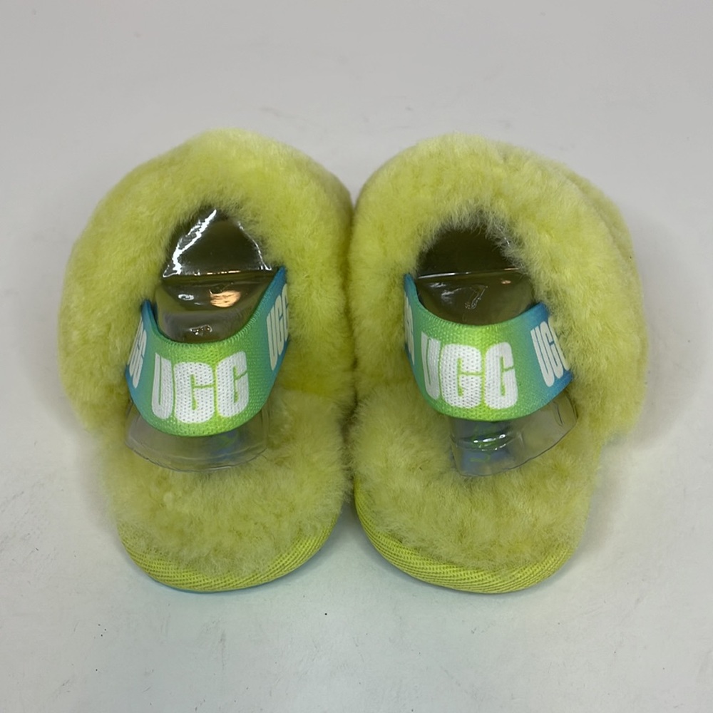 New Toddler Yellow Sheepskin UGG Fluff Yeah Slide Size 7T - Picture 4 of 11